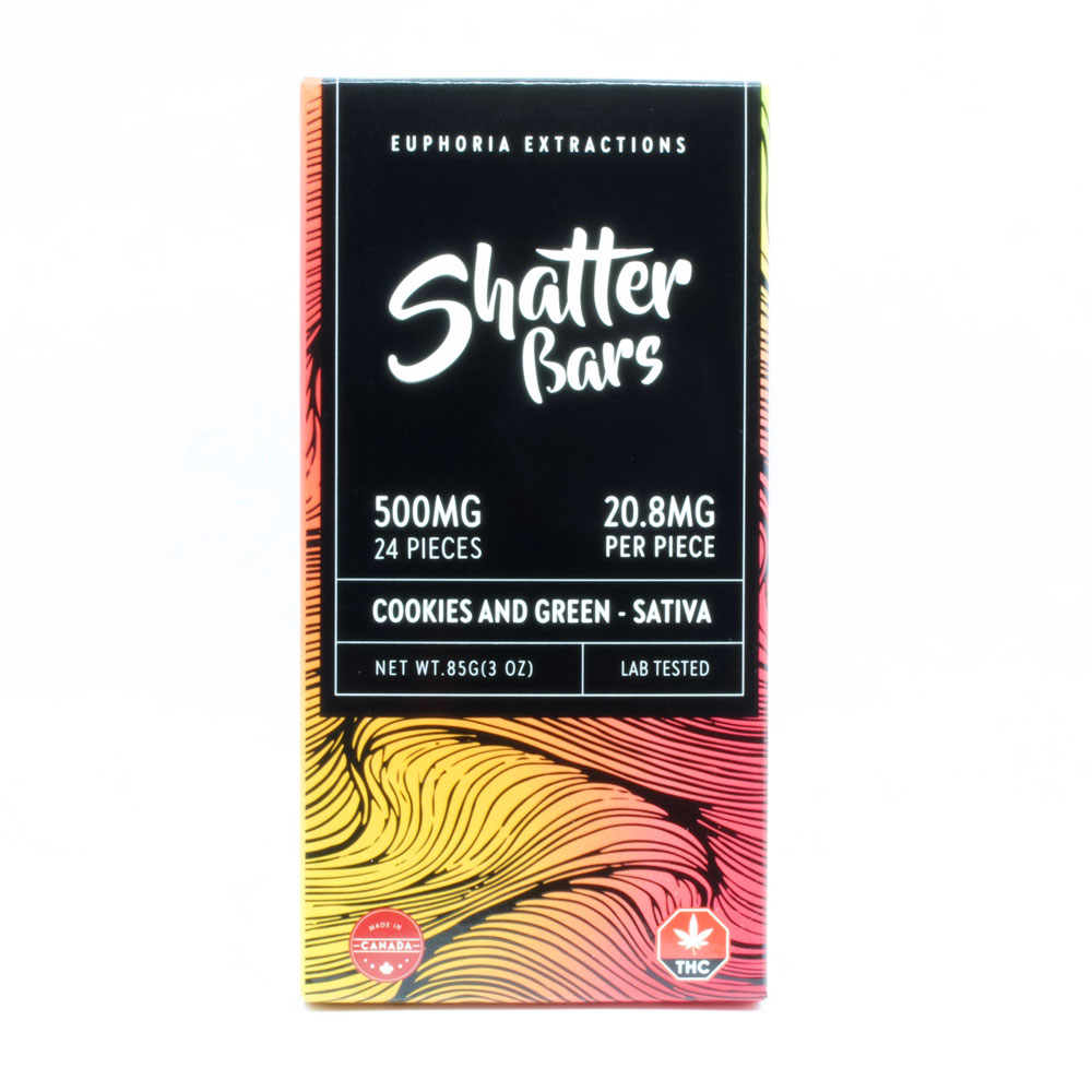Euphoria Shatter Bars - SATIVA Cookies and Green - 500mg